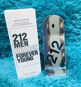TESTER Perfume Carolina Herrera 212 Heroes Forever Young Masculino EDT 90ml