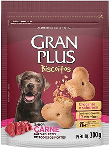 Biscoito Gran Plus para Cães Adultos Sabor Carne 300g