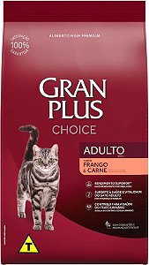 Ração Gran Plus Choice Frango e Carne para Gatos Adultos 10,1 Kg