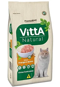 Ração Vitta Natural Gatos Castrados Sabor Frango e Cereais 10,1 kg