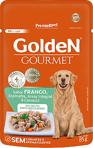 Ração Úmida Golden Gourmet Cães Adultos Portes Médio e Grande Frango 85g