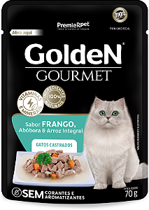 Ração Úmida Golden Gourmet para Gatos Castrados Sabor Frango 70g