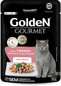 Ração Úmida Golden Gourmet para Gatos Adultos Sabor Frango 70g