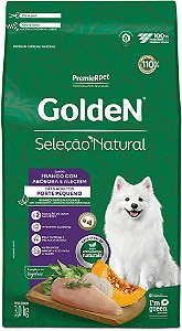 Ração Golden Seleção Natural Frango, Abóbora e Alecrim para Cães Adultos Raças Pequenas