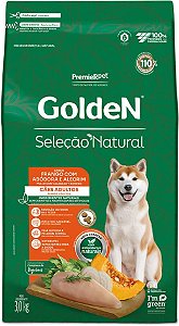 Ração Golden Seleção Natural Cães Adultos Frango, Abóbora e Alecrim