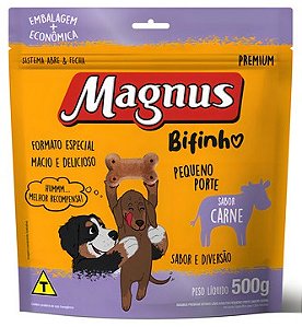 Bifinho Magnus Mastigáveis Sabor Carne para Cães Pequeno Porte 500g