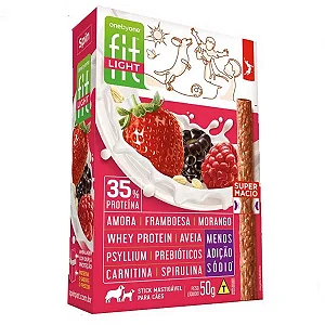 Petisco Stick Fit Spin Pet Light Amora Franboesa e Morango 50g