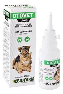 Otovet Limp para Limpeza de Ouvidos de Cães, Gatos e Coelhos 100ml