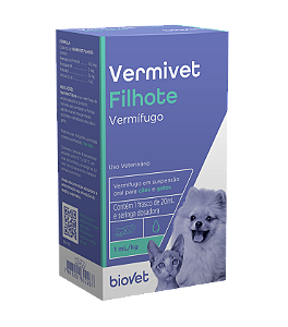 Vermífugo Biovet Vermivet Filhote para Cães e Gatos 20ml