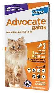 Antipulgas Combo Advocate Gatos 0,8 mL 4 A 8 Kg 3 Pipetas