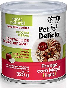 Ração Úmida Pet Delícia Natural Frango com Maçã Fit Light para Cães