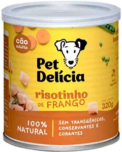 Ração Úmida Natural Pet Delícia Risotinho de Frango para Cães Adultos 320g