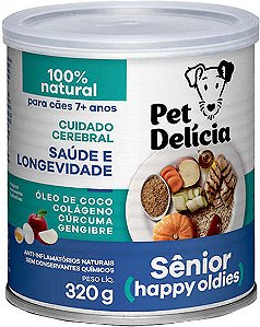 Ração Úmida Natural Pet Delícia Sênior Happy Oldies para Cães Idosos +7 Anos 320g