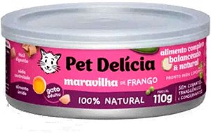 Ração Úmida Natural Pet Delícia Maravilha de Frango para Gatos Adultos 110 g