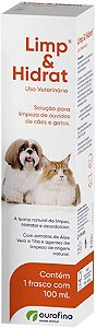 Solução Ourofino para Limpeza de Ouvidos Limp e Hidrat em Cães e Gatos 100 mL