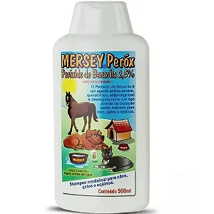 Shampoo Mersey Peróxido de Benzoila para Cães, Gatos e Equinos 500ml