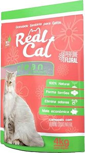 Areia Higiênica Real Cat Clean Premium Perfumada Floral 4 Kg