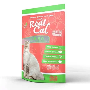 Areia Higiênica Real Cat Clean Premium Perfumada Floral 4kg