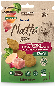 Petisco Premier Nattu Batata Doce Bits para Cães Adultos 60g