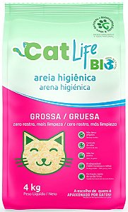 Areia Higiênica Cat Life Bio Grãos Grossos para Gatos 4 Kg