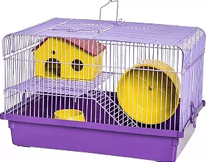 Gaiola Hamster Jel Plast 2 Andares Horizontal Aramado Lilás