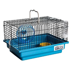 Gaiola Jel Plast Brasileirinha para Hamster Preta e Azul