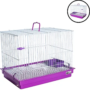 Gaiola Jel Plast para Coelhos Teto Reto Lilás