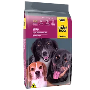 Ração Three Dogs Original Cães Sênior Raças Médias e Grandes Frango, Carne e Arroz 15kg
