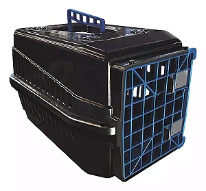 Caixa Transporte Cães e Gatos Podyum Black/Azul
