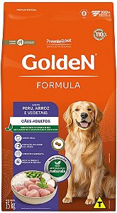Ração Golden Formula Peru & Arroz Para Cães Adultos 15 Kg