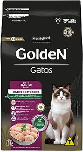 Ração Golden Gatos Adultos Castrados Sabor Frango
