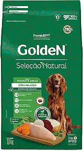 Ração Golden Seleção Natural para Cães Adultos sabor Frango e Arroz