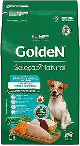 Ração Golden Seleção Natural para Cães Adultos Mini Bits sabor Frango e Arroz