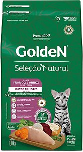 Ração Golden Seleção Natural para Gatos Filhotes Sabor Frango e Arroz