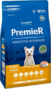 Ração Premier Pet Ambientes Internos Cães Filhotes Frango e Salmão