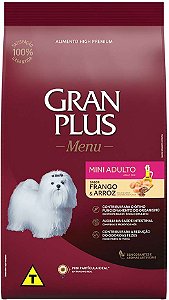 Ração Gran Plus Menu Frango e Arroz para Cães Adultos Mini e Pequenos