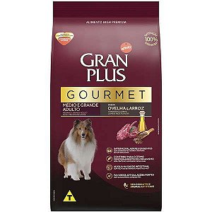 Ração GranPlus Gourmet Ovelha & Arroz para Cães Adultos Raças Médias e Grandes