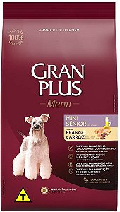 Ração Gran Plus Menu Frango e Arroz para Cães Sênior Mini