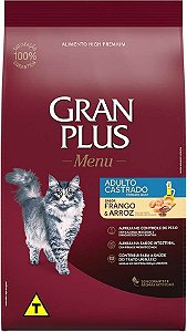 Ração Gran Plus Frango e Arroz para Gatos Castrados