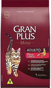 Ração Gran Plus Menu Carne e Arroz para Gatos Adultos