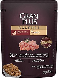 Ração Úmida Gran Plus Sachê Gourmet Frango para Gatos Filhotes 85g