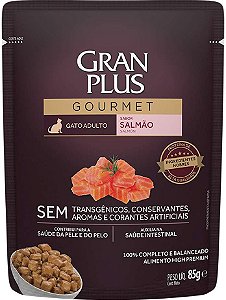Ração Úmida Gran Plus Sachê Gourmet Salmão para Gatos Adultos 85g