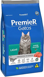 Ração Premier Pet Gatos Ambientes Internos Light Adultos Salmão