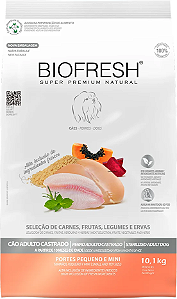 Ração Biofresh Mix de Carne, Frutas, Legumes e Ervas Frescas Cães Castrados de Raças Pequenas e Minis