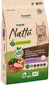 Ração PremieR Nattú Mandioca para Gatos Castrados