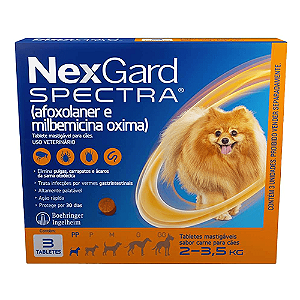 Antipulgas e Carrapatos NexGard Spectra para Cães de 2 a 3,5 Kg
