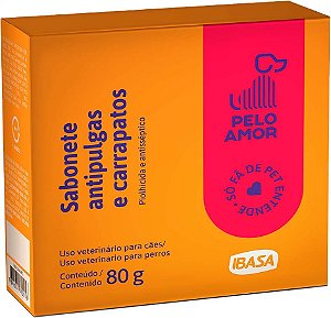 Sabonete Antipulgas Ibasa para Cães Pelo Amor 80g