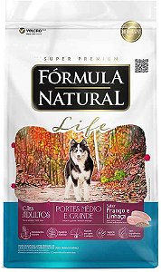 Ração Fórmula Natural Life Super Premium para Cães Adultos de Raças Média e Grande