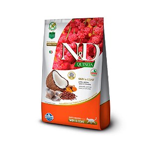 Ração Quinoa Skin N&D para Gatos Adultos sabor Peixe