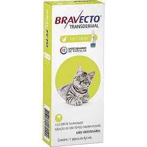 Antipulgas MSD Bravecto Transdermal para Gatos de 1,2 a 2,8 Kg